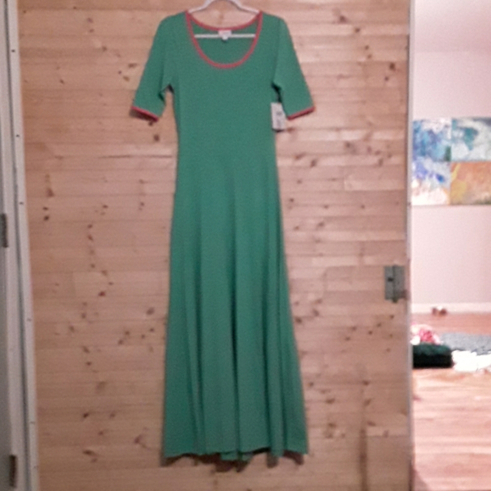 LuLaRoe Ana M Green Dress